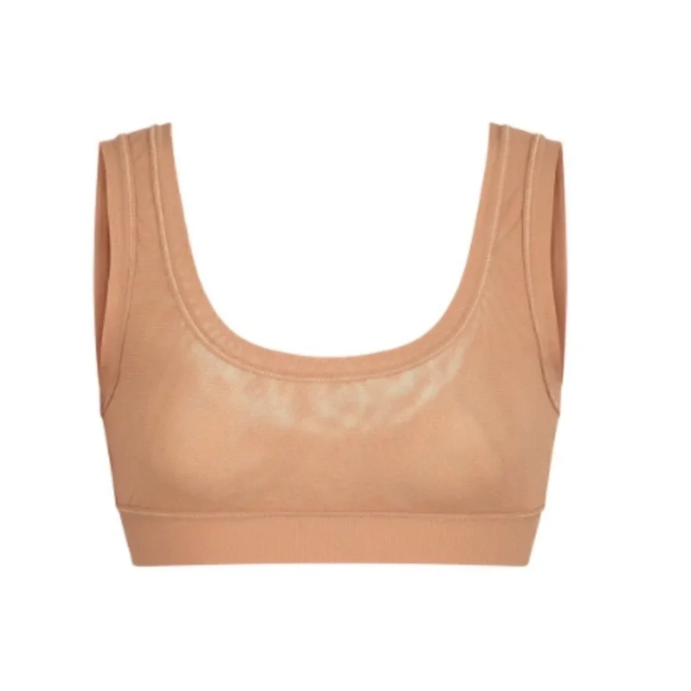 Skims Tan Mesh Bralette